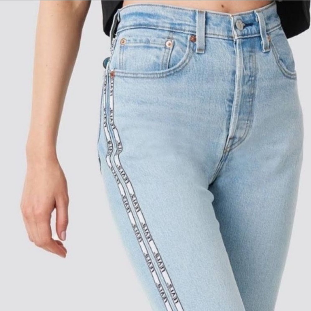 LEVIS 501 Original Sport Stripe Cropped Jeans